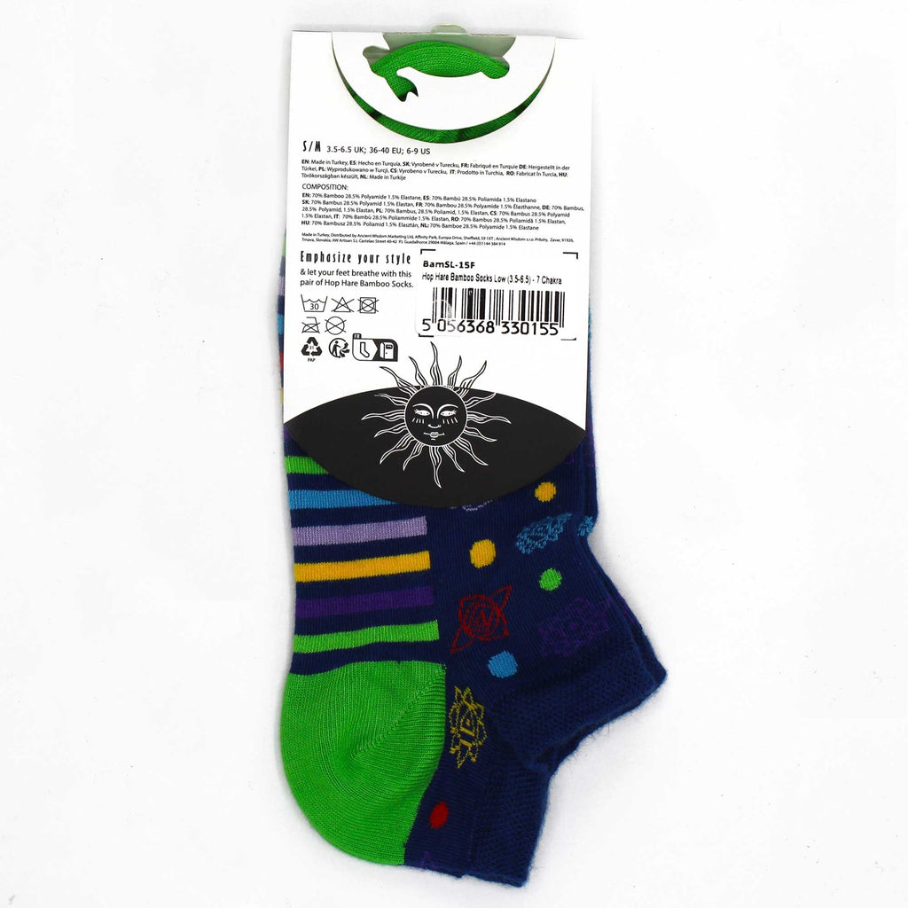 S/M Hop Hare Bamboo Socks Low (3.5-6.5) - 7 Chakra 🇬🇧