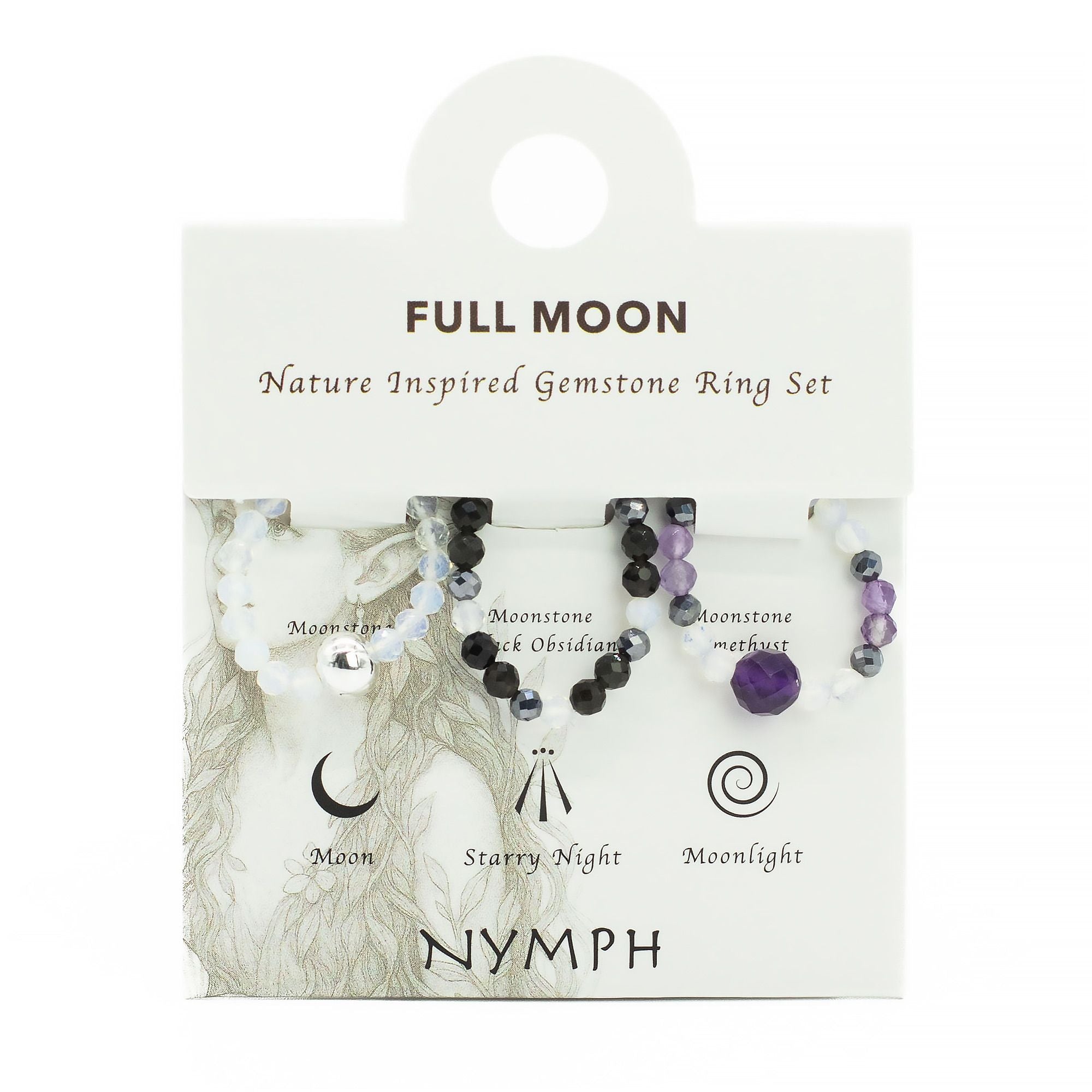 Nymph Spirit Gemstone Ring Set - Full Moon 🇬🇧
