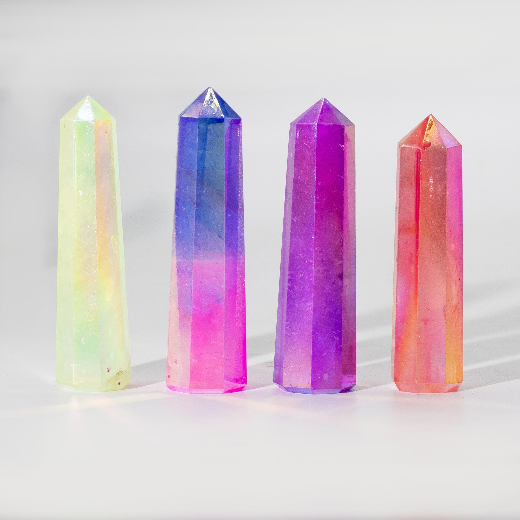 Gemstone Obelisk Point approx 9cm - Aurura Crystal Quartz - Peach 🇬🇧