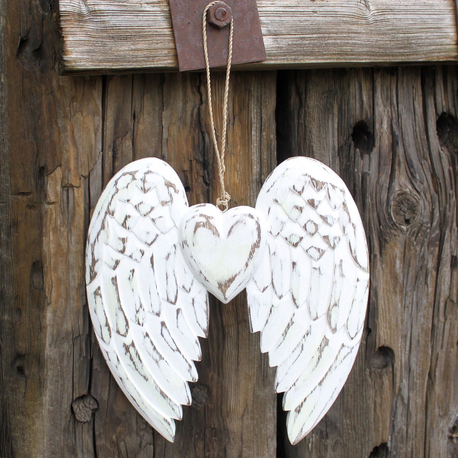 Hand Crafted Double Angel Wing & Heart - 24cm 🇬🇧