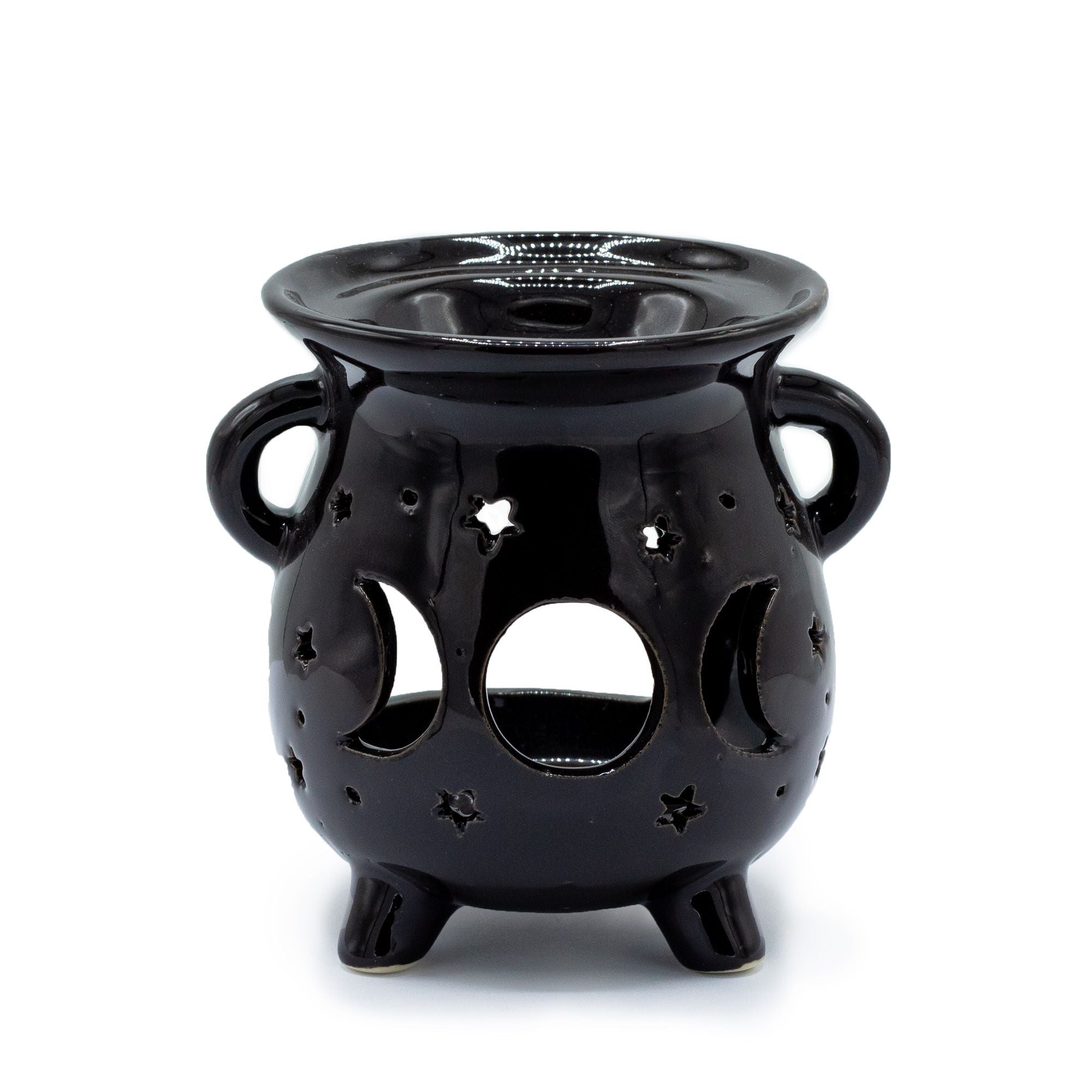 Cauldron Oil Burner - Moon Phase - Black 🇬🇧