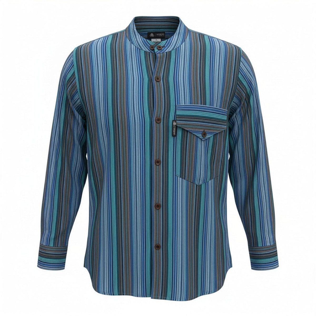 Nomad Sari Grandad Shirt - Turquoise - XL 🇬🇧