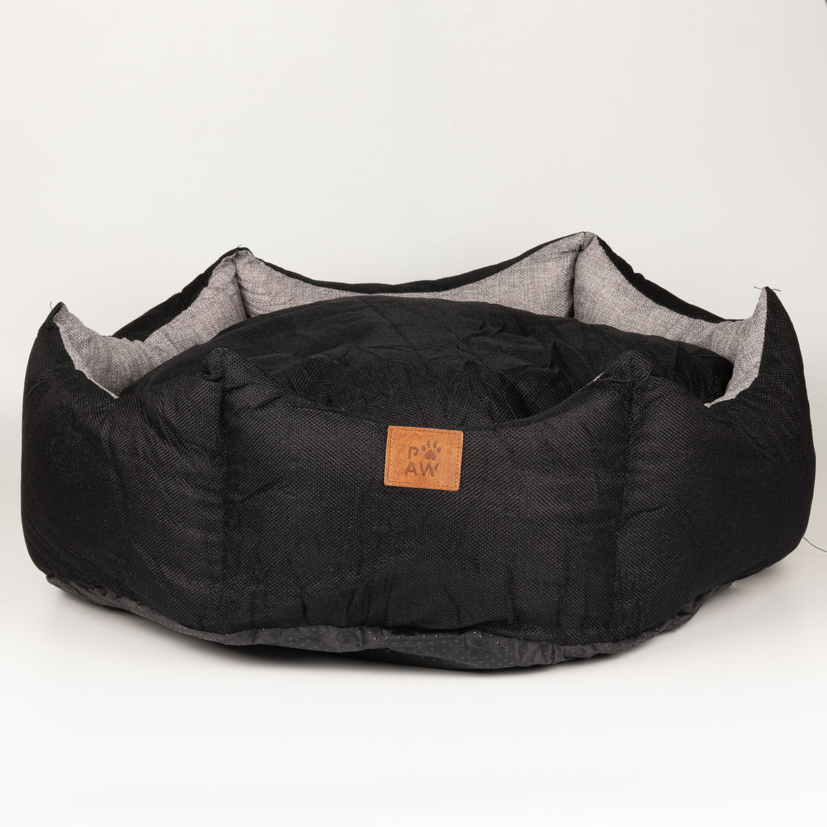 PAW Bed – Large Royal Crown – Black & Grey – 50 × 50 × 26cm 🇬🇧