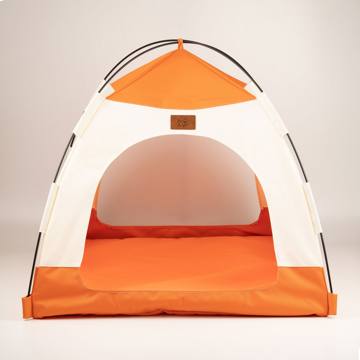 PAW Bed – Beige & Orange Tent – 58 × 58 × 48cm 🇬🇧