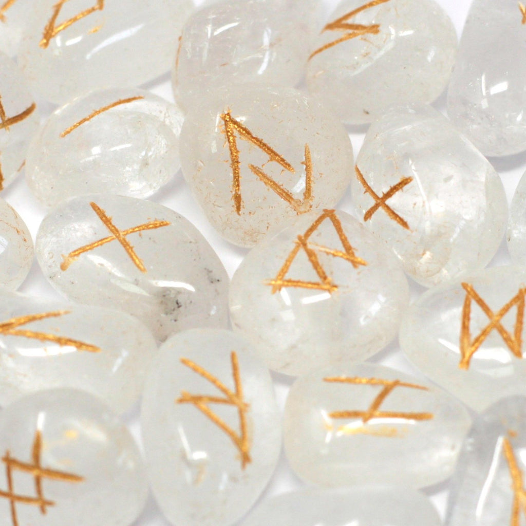 Runes Stone Set in Pouch  - Crystal 🇬🇧