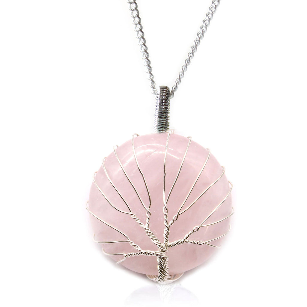 Tree of Life Gemstone Necklace - Rose Quartz 🇬🇧
