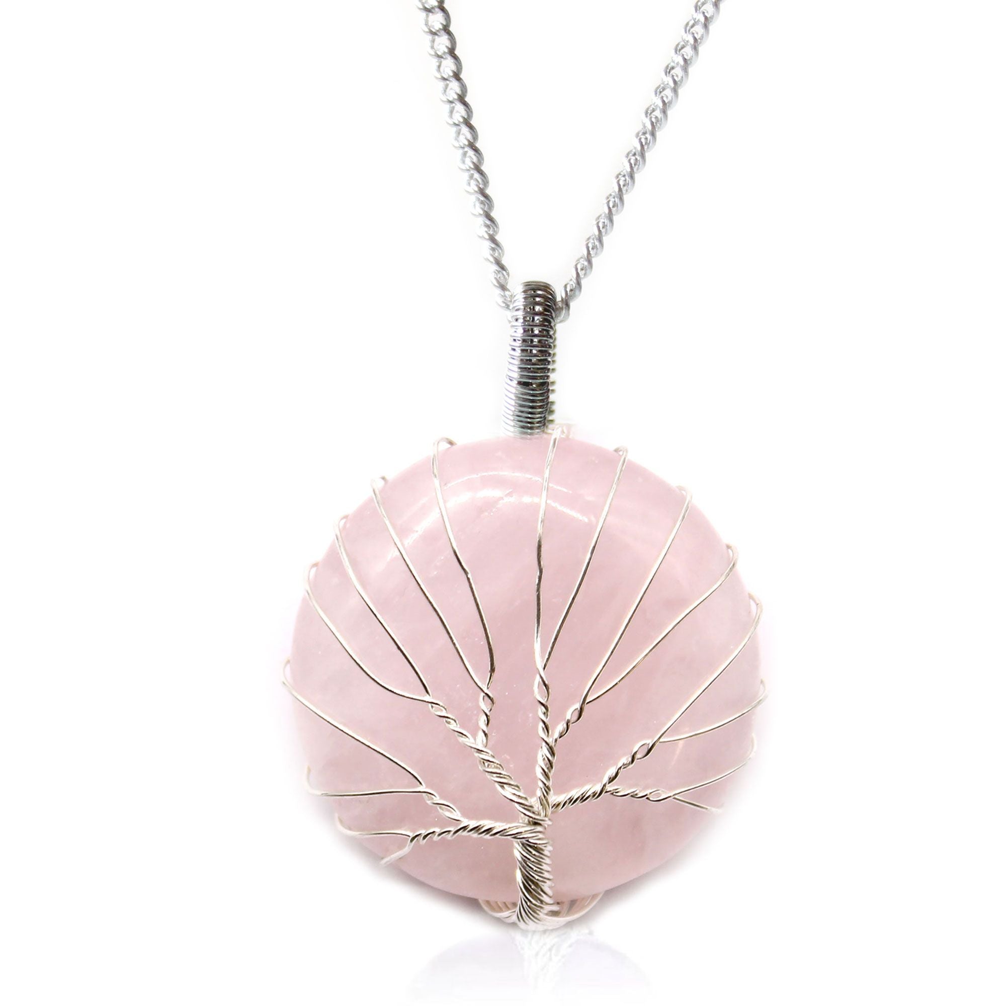 Tree of Life Gemstone Necklace - Rose Quartz 🇬🇧