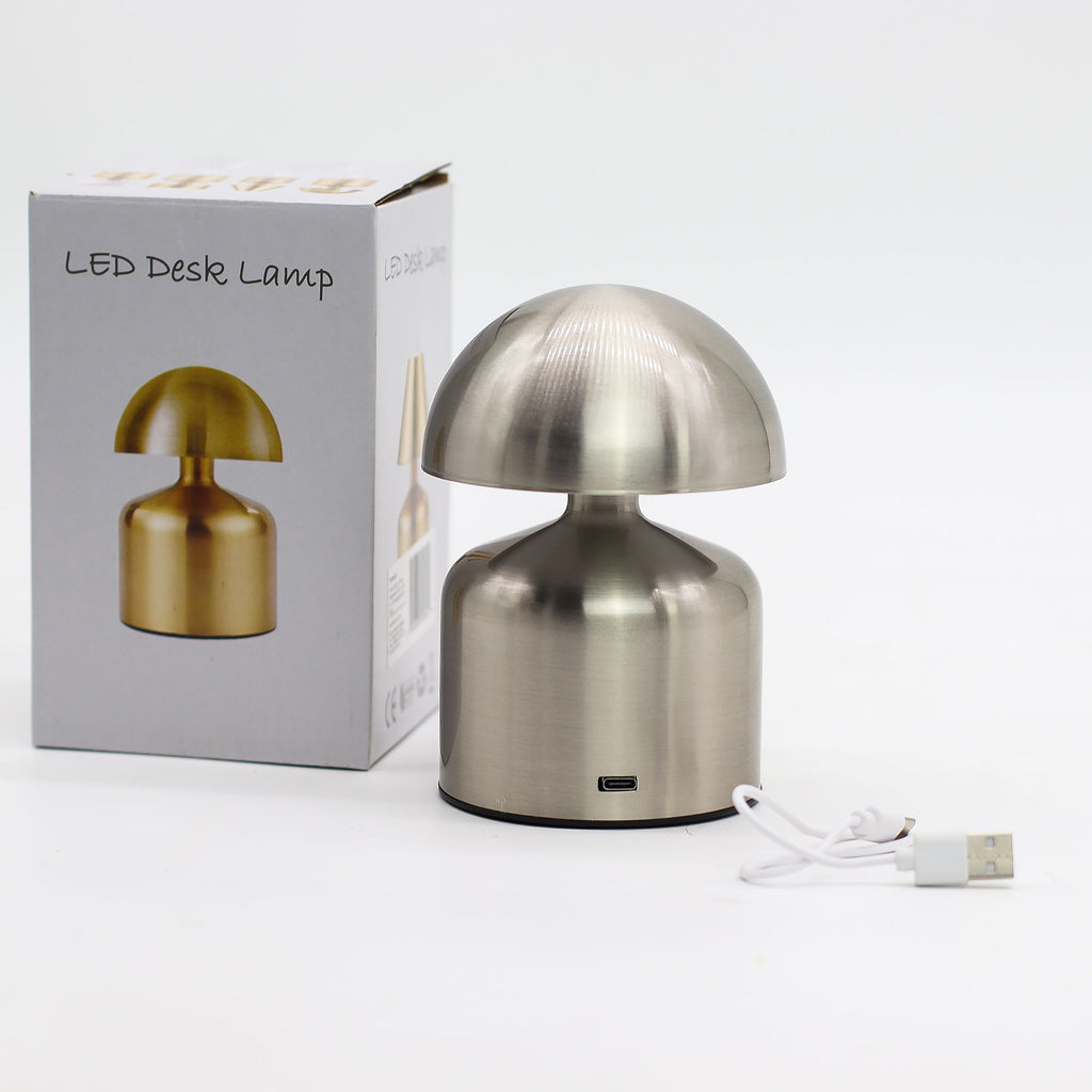 Touch Lamp - Dome Mushroom Silver - USB (C) - Rechargable  (400 Watt) 🇬🇧