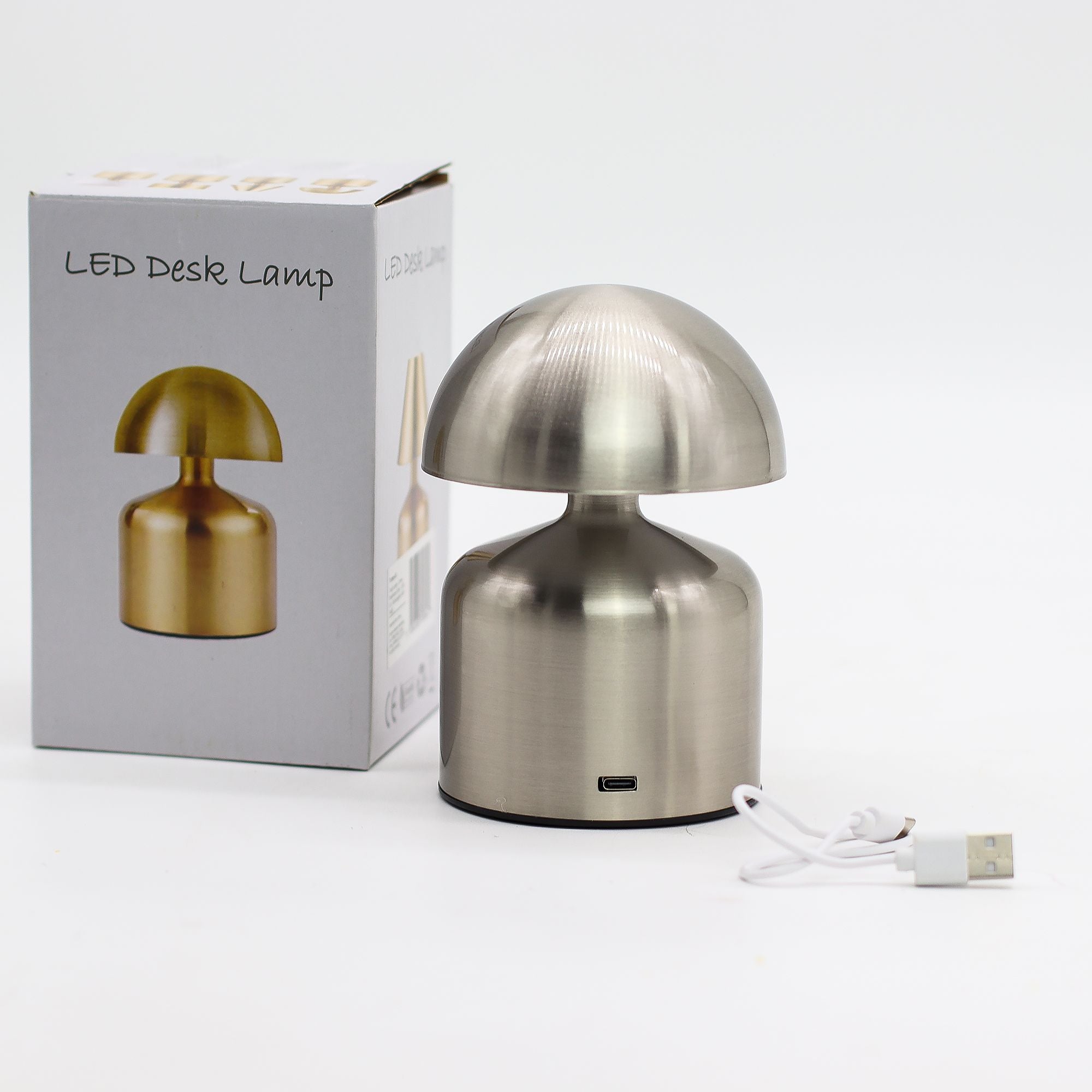 Touch Lamp - Dome Mushroom Silver - USB (C) - Rechargable  (400 Watt) 🇬🇧