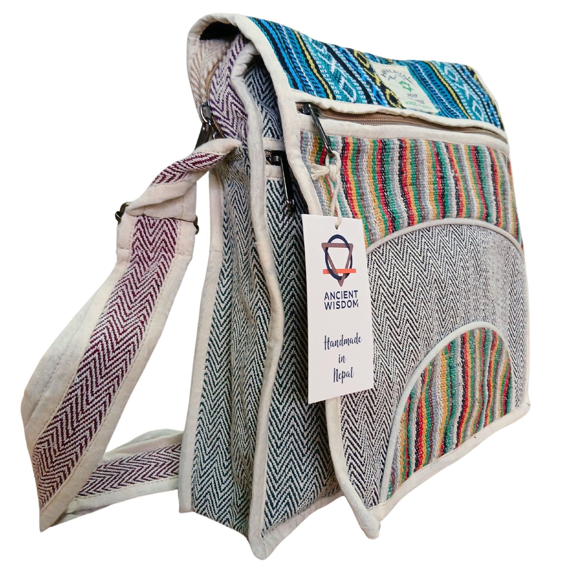 Hemp Laptop Messenger Bag - Curves 🇬🇧