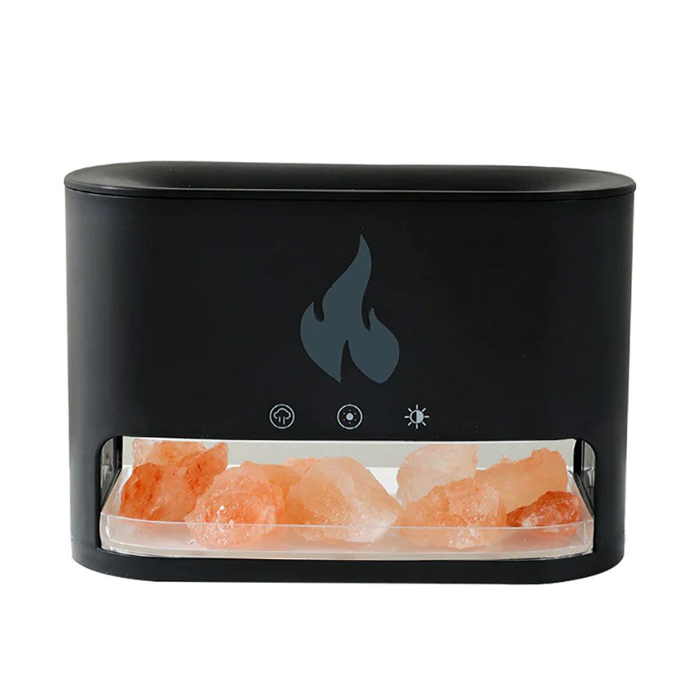 White Blaze Aroma Diffuser - Himalayan Salt Chamber - USB-C - Flame Effect (Salt included) 🇬🇧