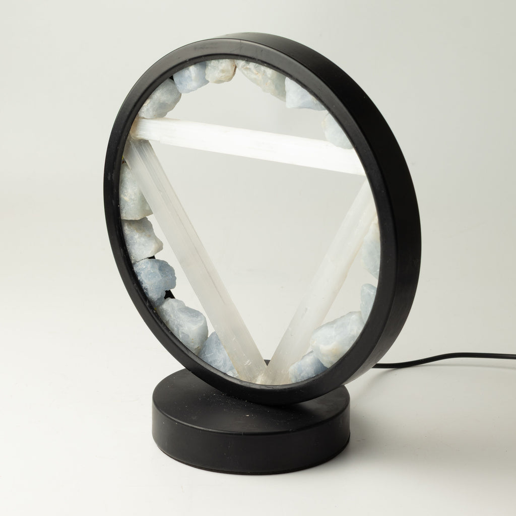 Gemstone Halo Lamp - Water - Aquamarine & Selenite 🇬🇧