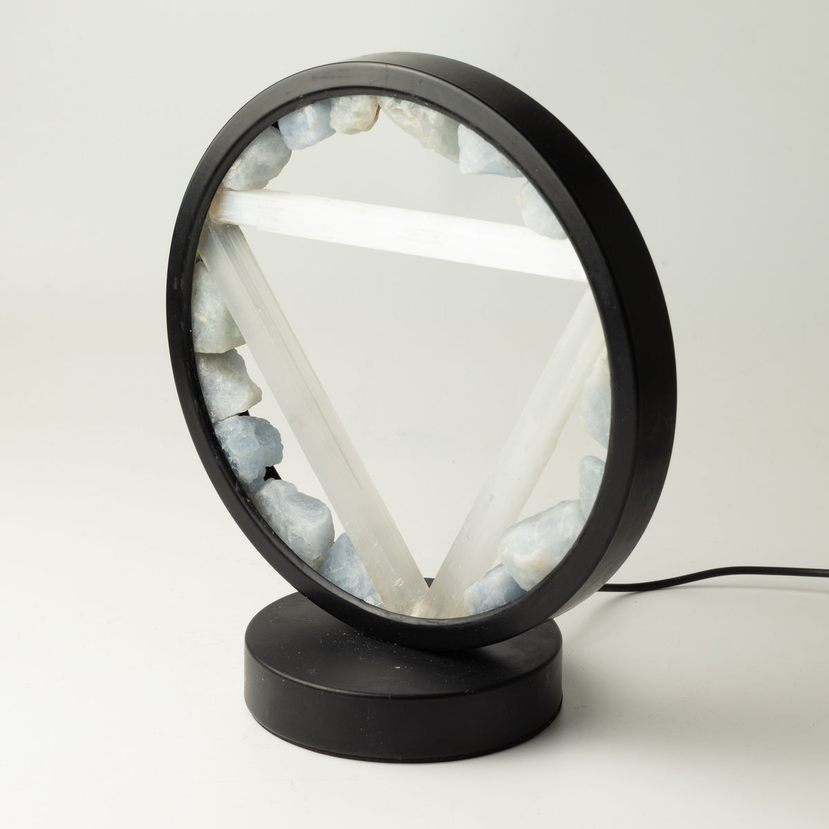 Gemstone Halo Lamp - Water - Aquamarine & Selenite 🇬🇧
