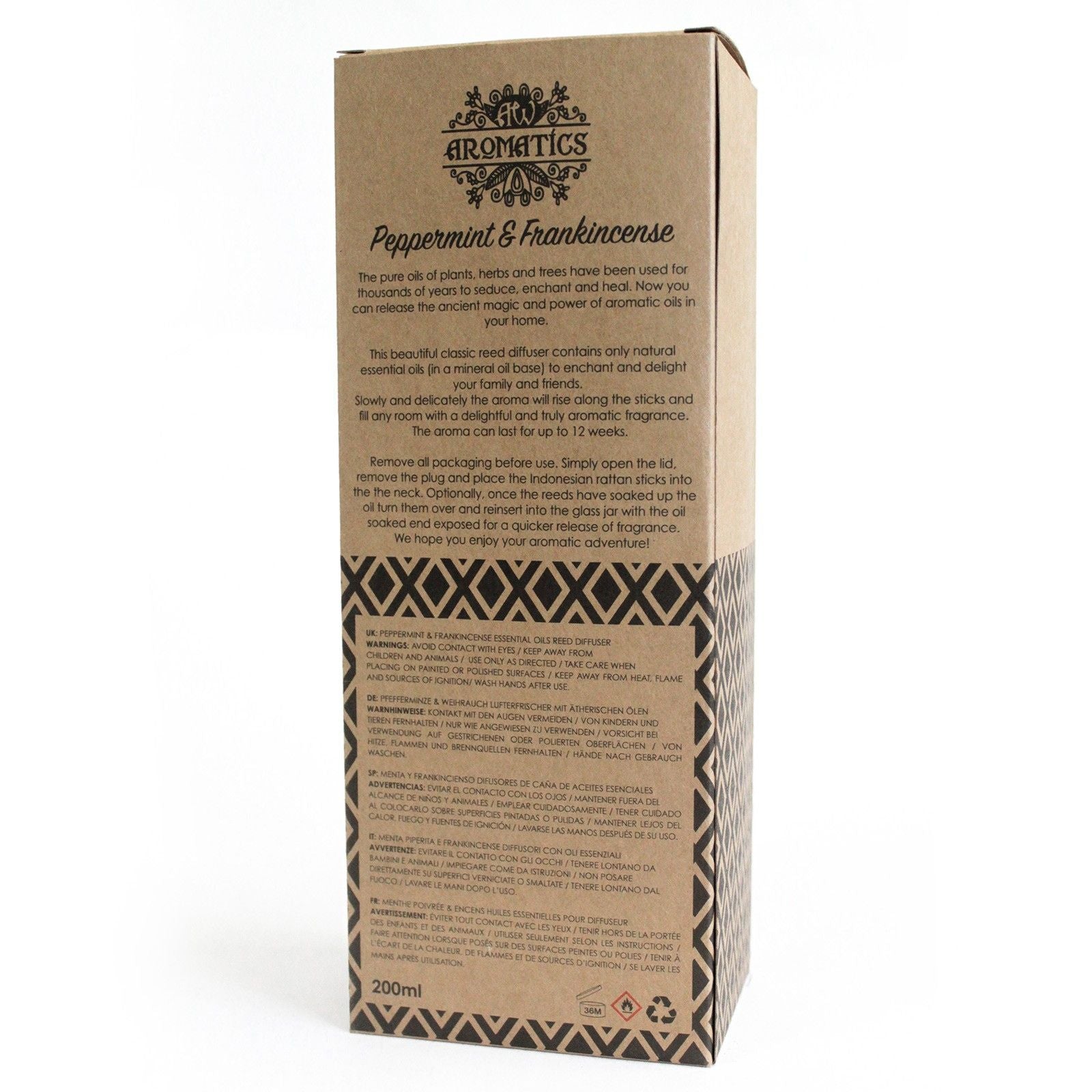 200ml Peppermint & Frankincense Essential Oil Reed Diffuser 🇬🇧