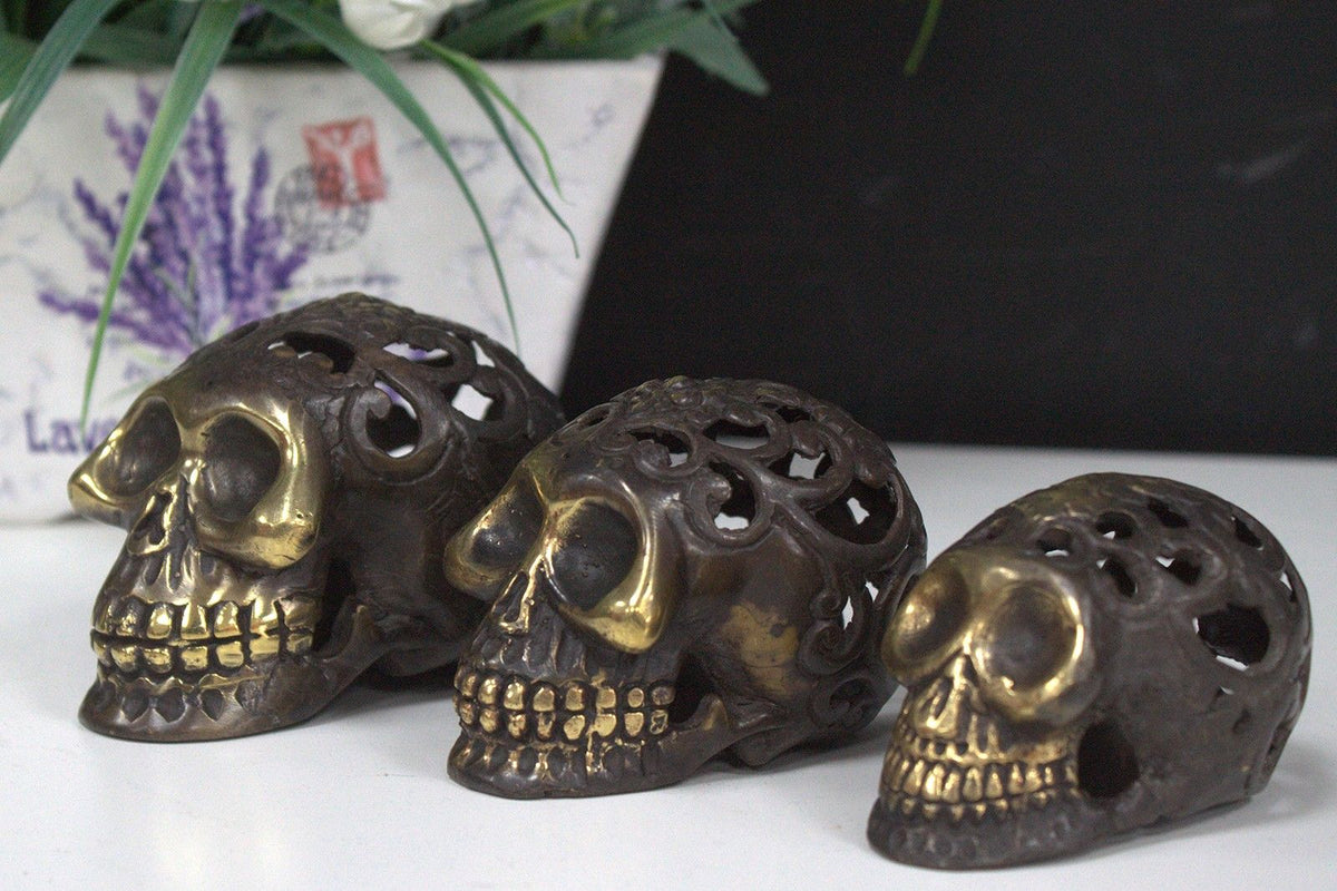 Vintage Brass Skull - Lrg 🇬🇧