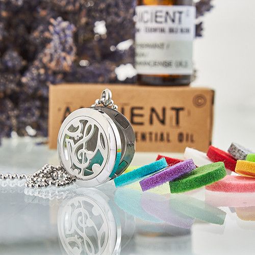 Aromatherapy Diffuser Necklace - Music Notes 25mm 🇬🇧