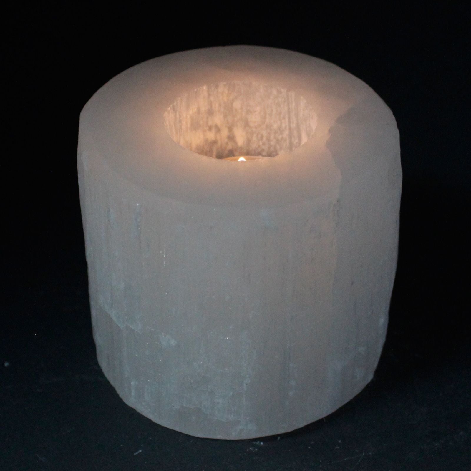 Selenite Cylinder Candle Holder - 8 cm 🇬🇧