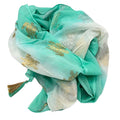 Nomad Sari Pareo – White & Turquoise with Gold Turtle Print 🇬🇧
