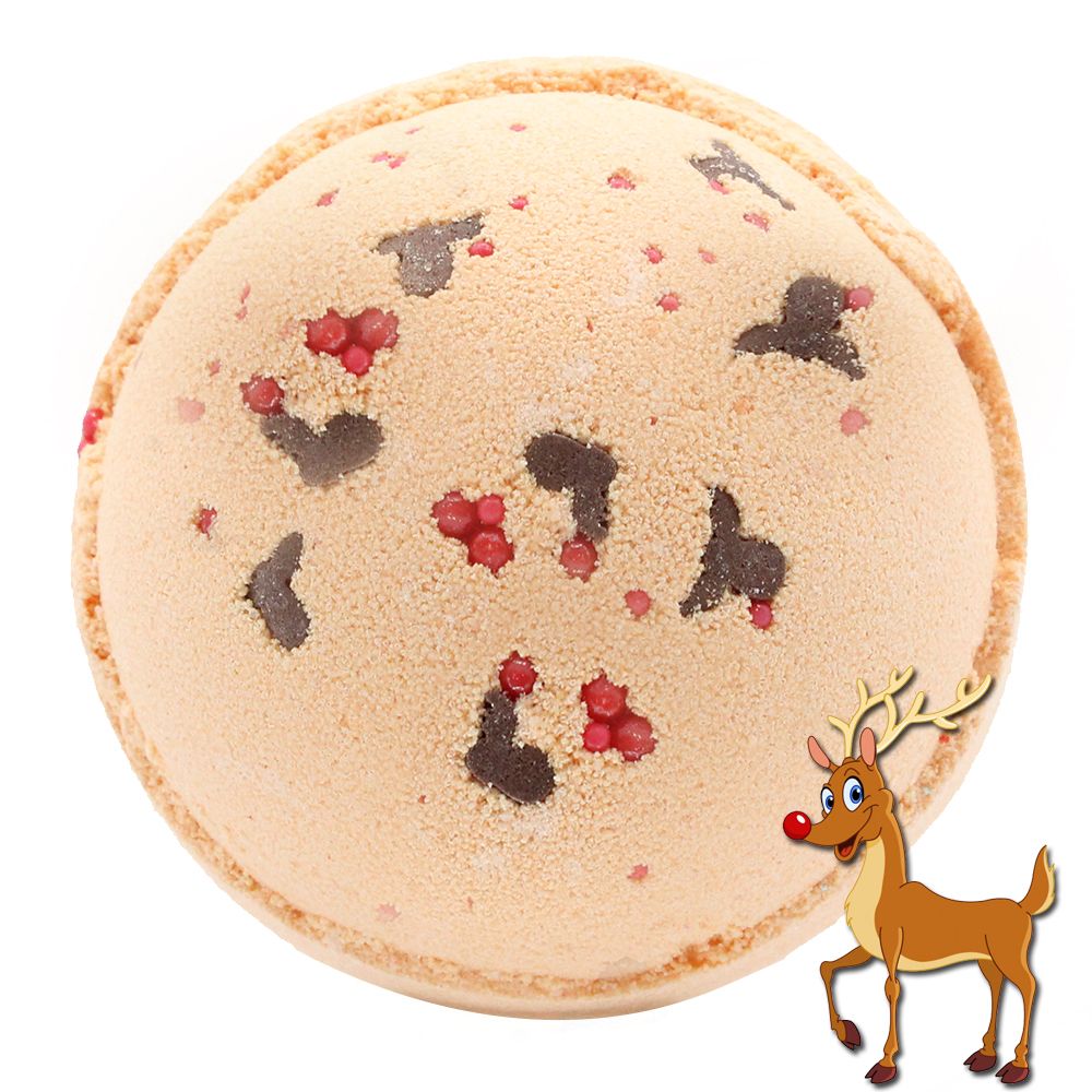 Reindeer and Red Nose Bath Bomb - Toffee & Caramel 🇬🇧