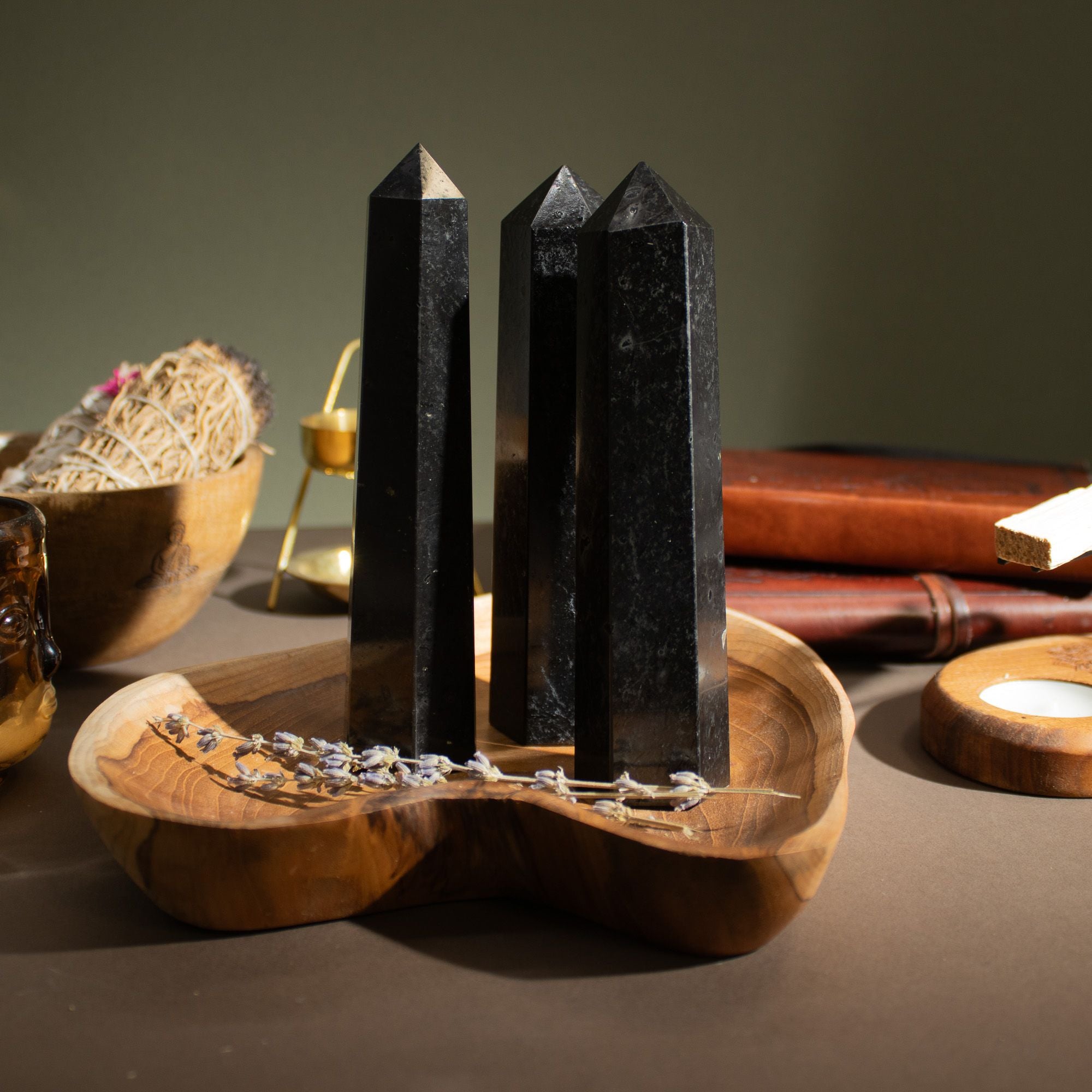 Gemstone Six Face Obelisk Point approx 17cm - Black Tourmaline 🇬🇧