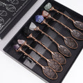 Set of 7 Bronze Gemstone Crystal Witch Spoons 🇬🇧