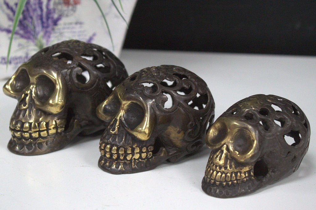 Vintage Brass Skull - Lrg 🇬🇧
