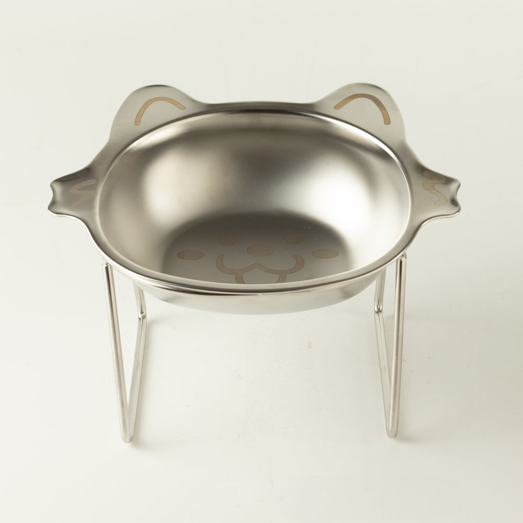 PAW Food Bowls - Single Cat Bowl in Stand - Stainless Steel (304) 🇬🇧