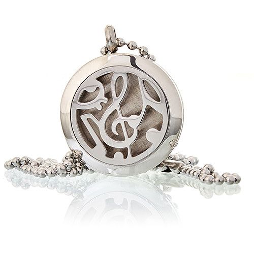 Aromatherapy Diffuser Necklace - Music Notes 25mm 🇬🇧