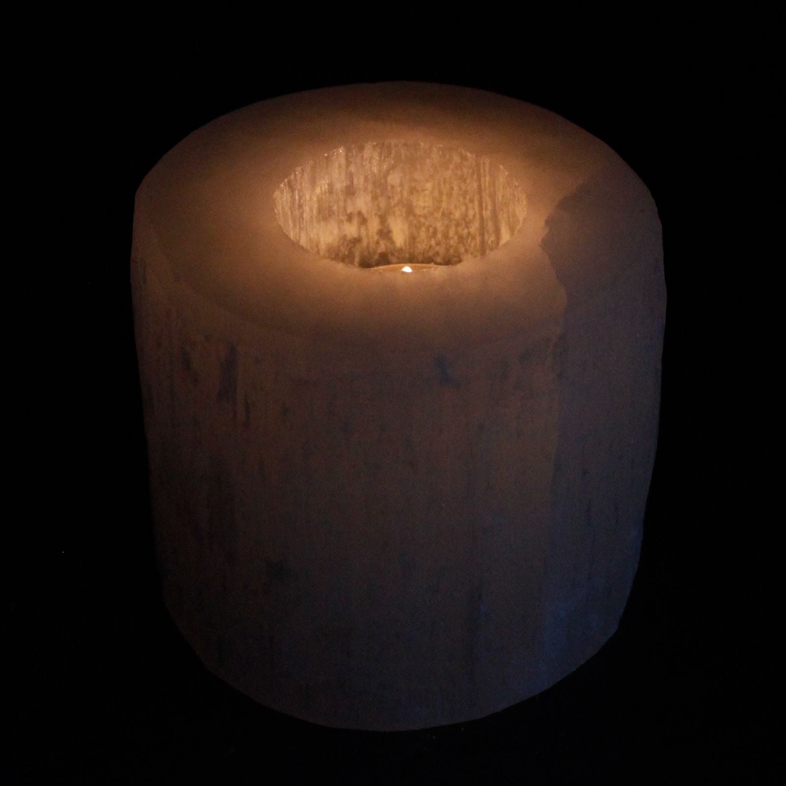 Selenite Cylinder Candle Holder - 8 cm 🇬🇧
