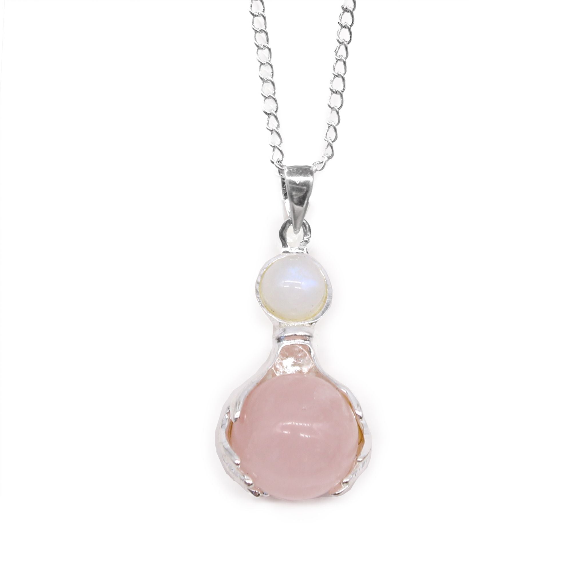 Gemstone Healing Hands Pendant - Rose Quartz 🇬🇧