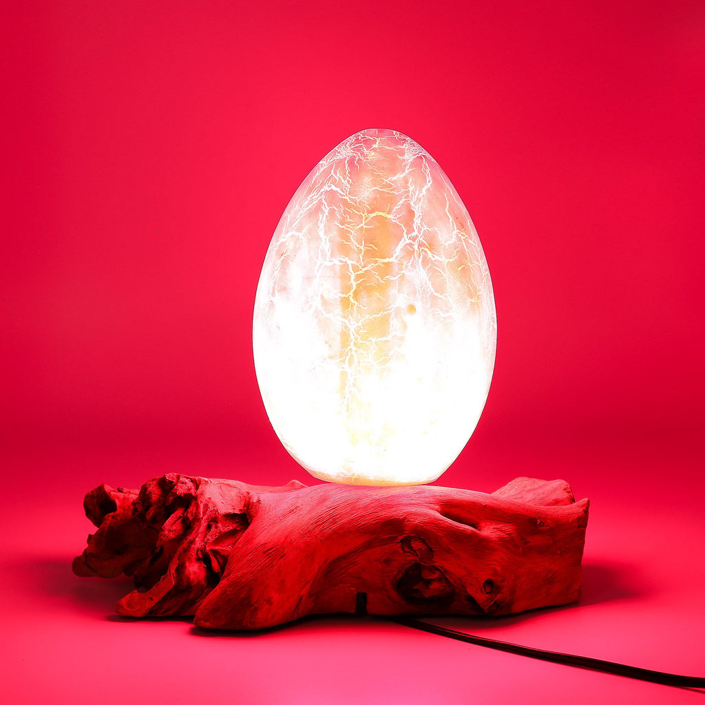 DriftGlow Lamp Crackle Fire Egg Shade - Orange 🇬🇧