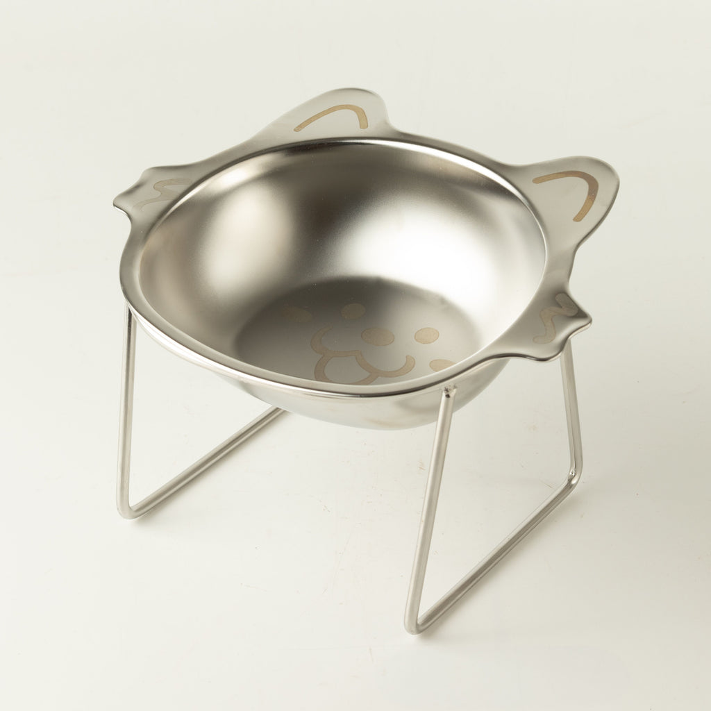 PAW Food Bowls - Single Cat Bowl in Stand - Stainless Steel (304) 🇬🇧