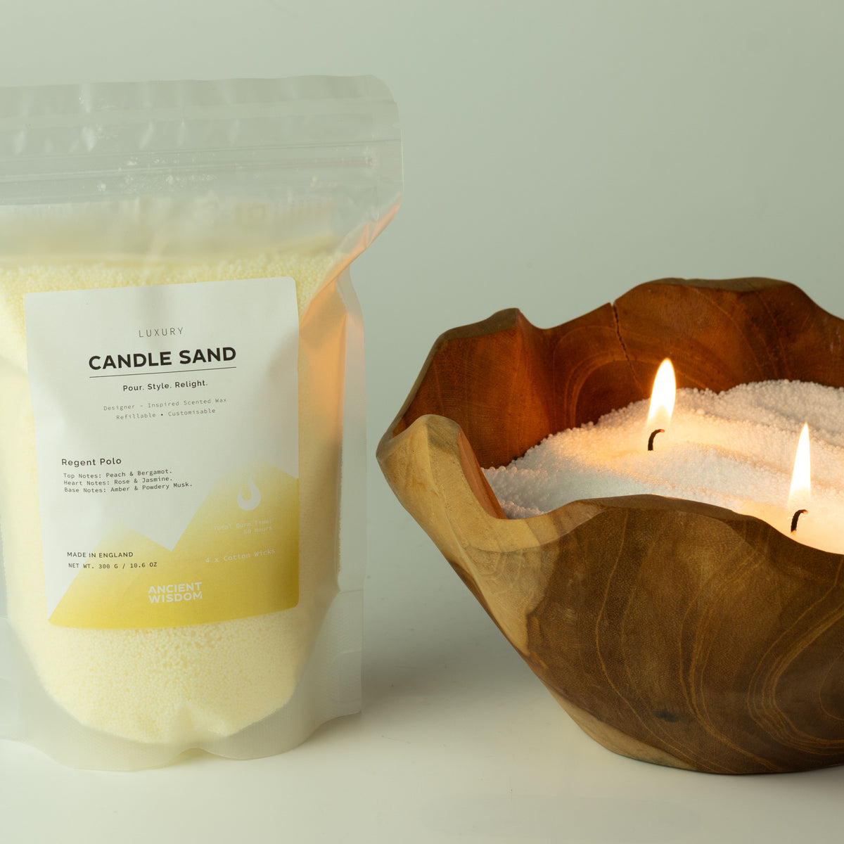 Fragranced Candle Sand - Warm Grey - Azure Noir - 300g 🇬🇧