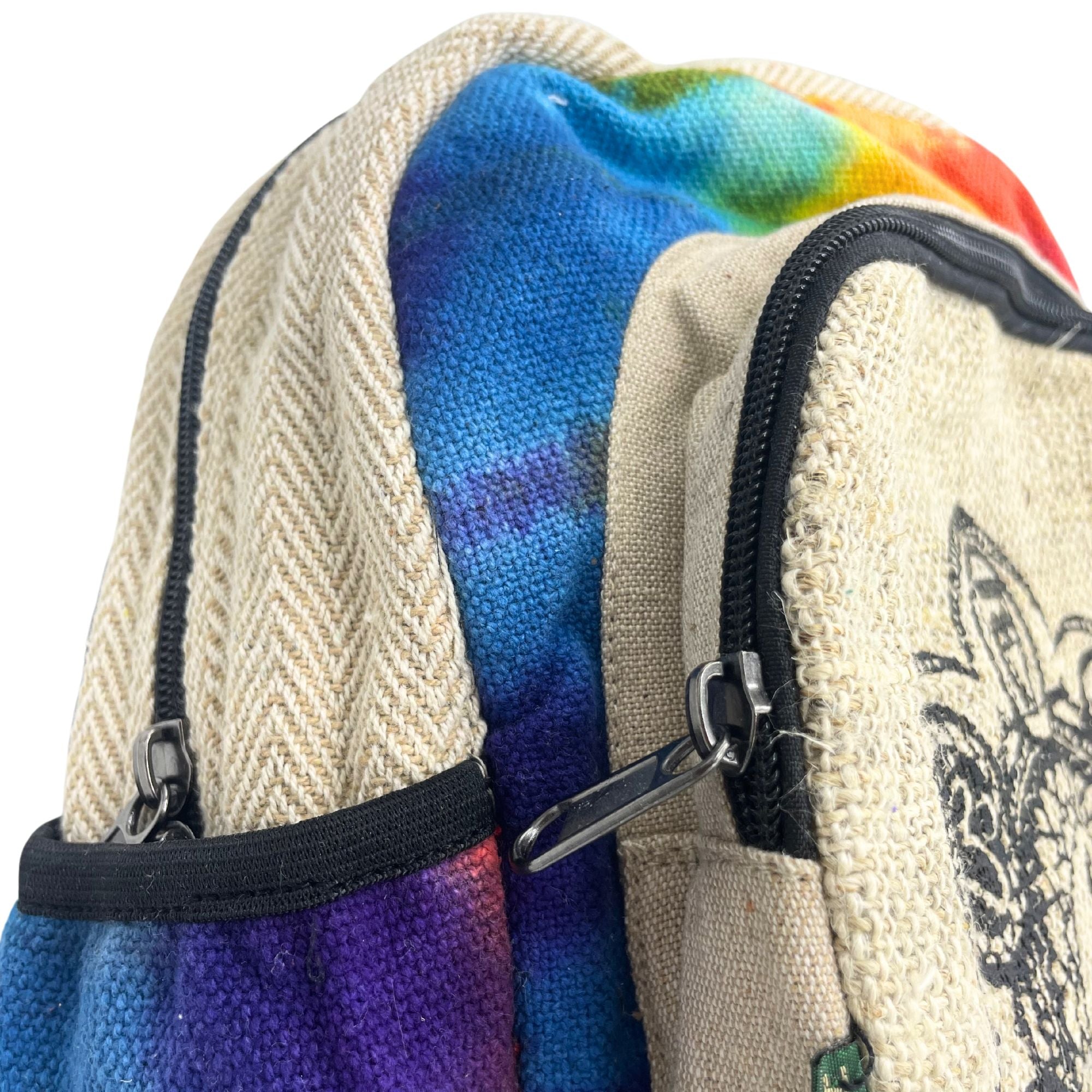 Tiedye Hemp Medium Backpack - 7 Chakra 🇬🇧