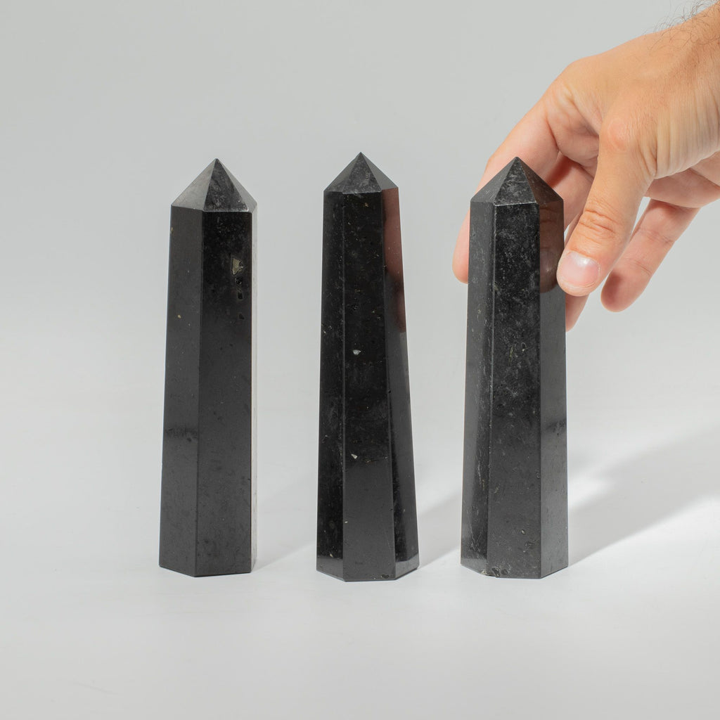 Gemstone Six Face Obelisk Point approx 17cm - Black Tourmaline 🇬🇧