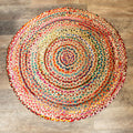 Round Jute and Recycled Cotton Rug - 120 cm 🇬🇧