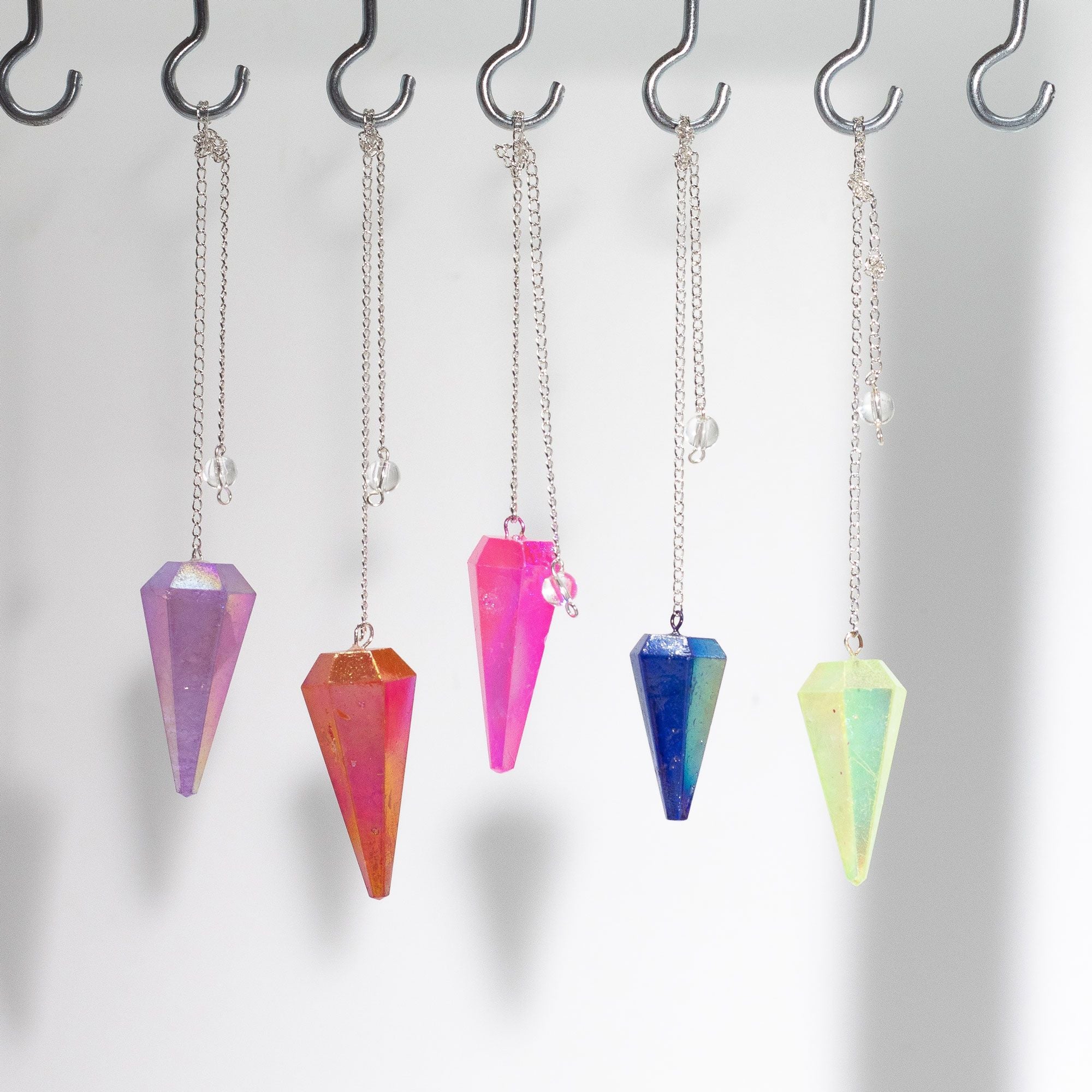 Six Sided Pendulum - Aurora Crystal Pink - 4cm 🇬🇧
