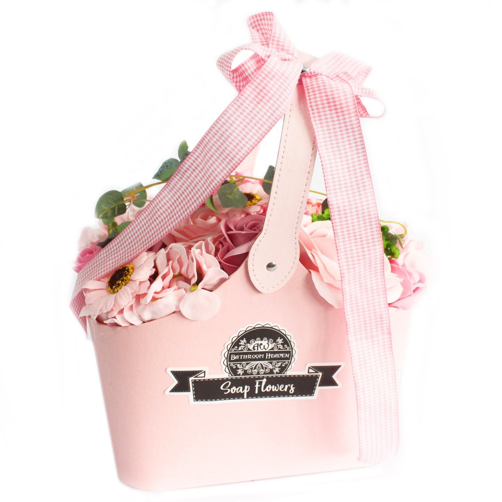 Basket Soap Flower Bouquet - Pink 🇬🇧