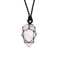 Laced Gemstone Teardrop Pendant - Rock Quartz 🇬🇧