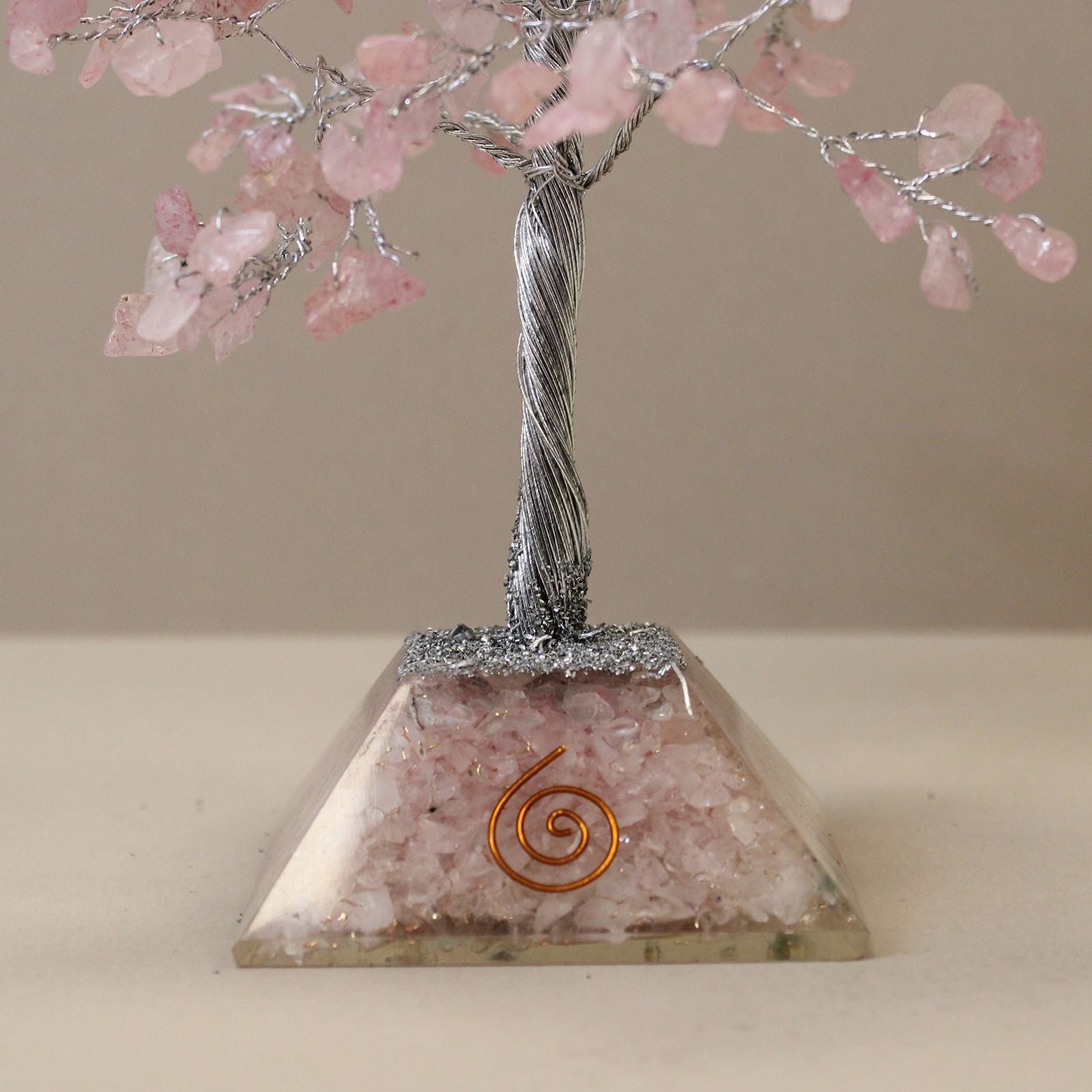 Gemstone Tree with Organite Base - 320 Stone - Rose Quartz 🇬🇧
