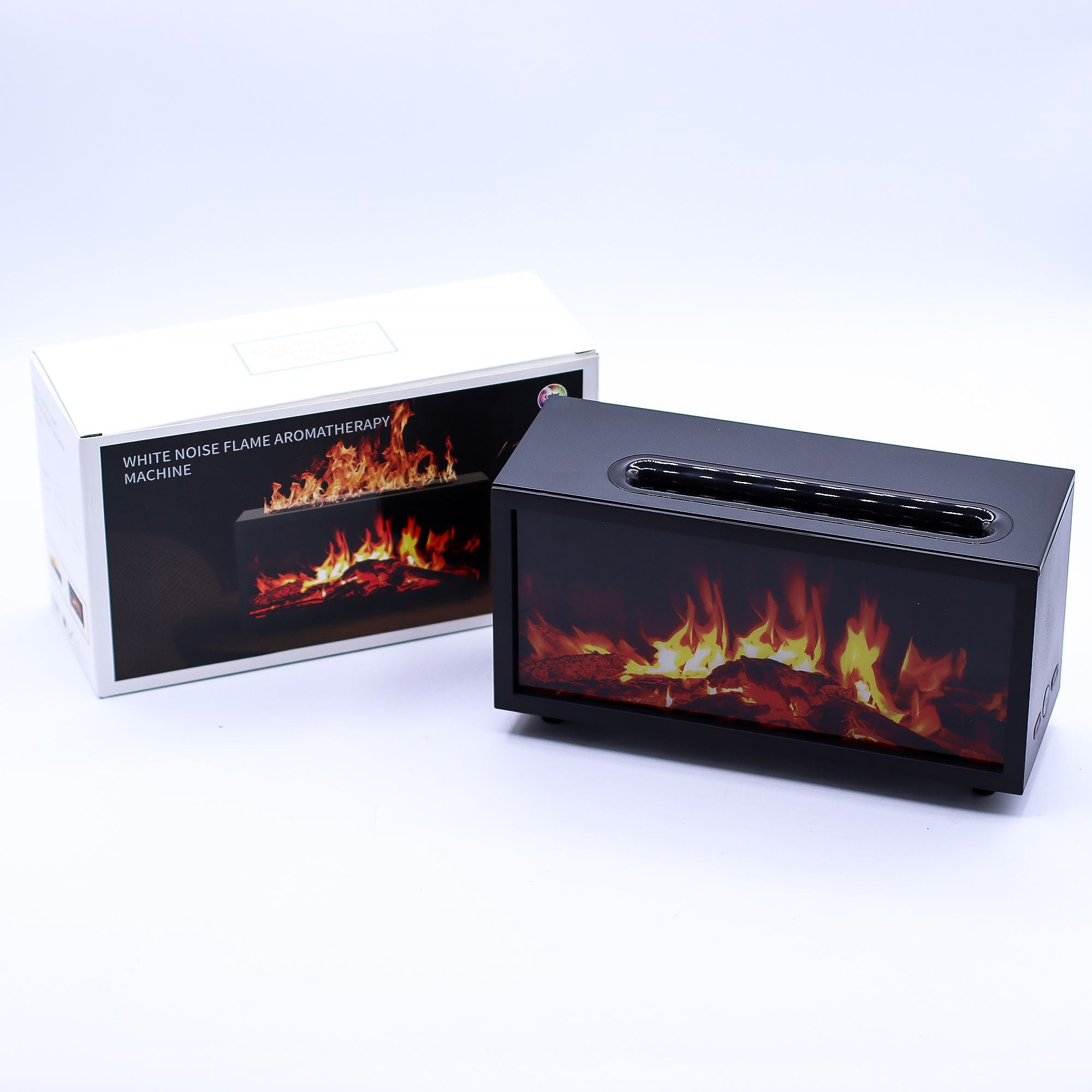 Flame Effect Aroma Diffuser with Birdsound - Black USB - Colour Change 🇬🇧
