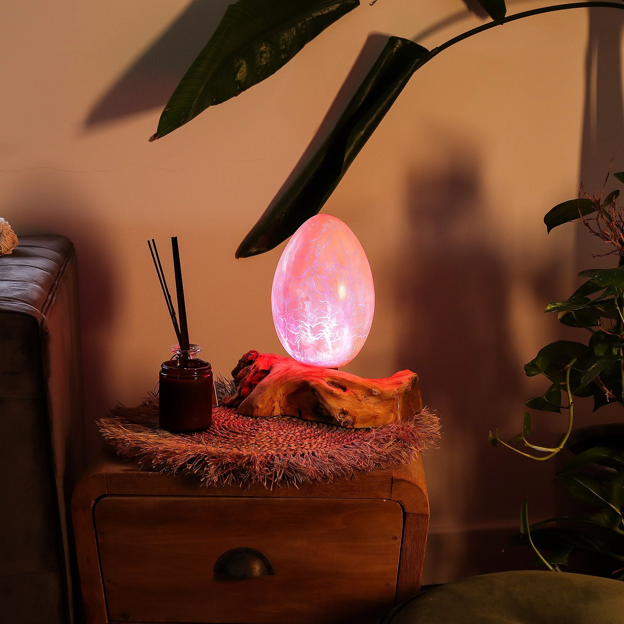 DriftGlow Lamp Crackle Fire Egg Shade - Orange 🇬🇧