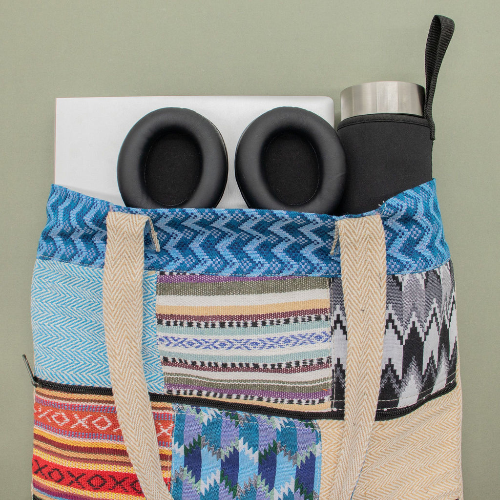 Patchwork Kathmandu Tote Bag - Dhaka Design (37x38cm) 🇬🇧