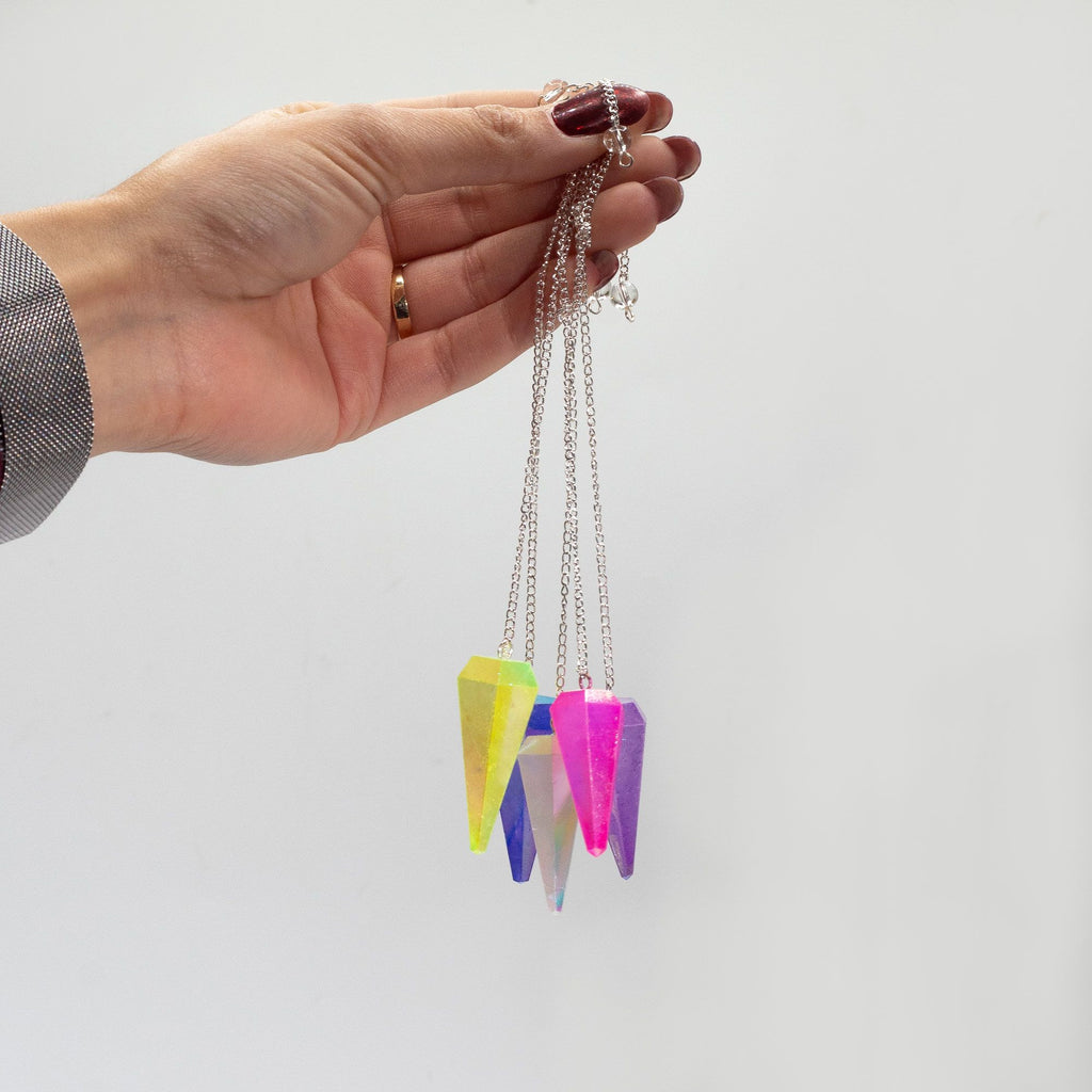Six Sided Pendulum - Aurora Crystal Pink - 4cm 🇬🇧