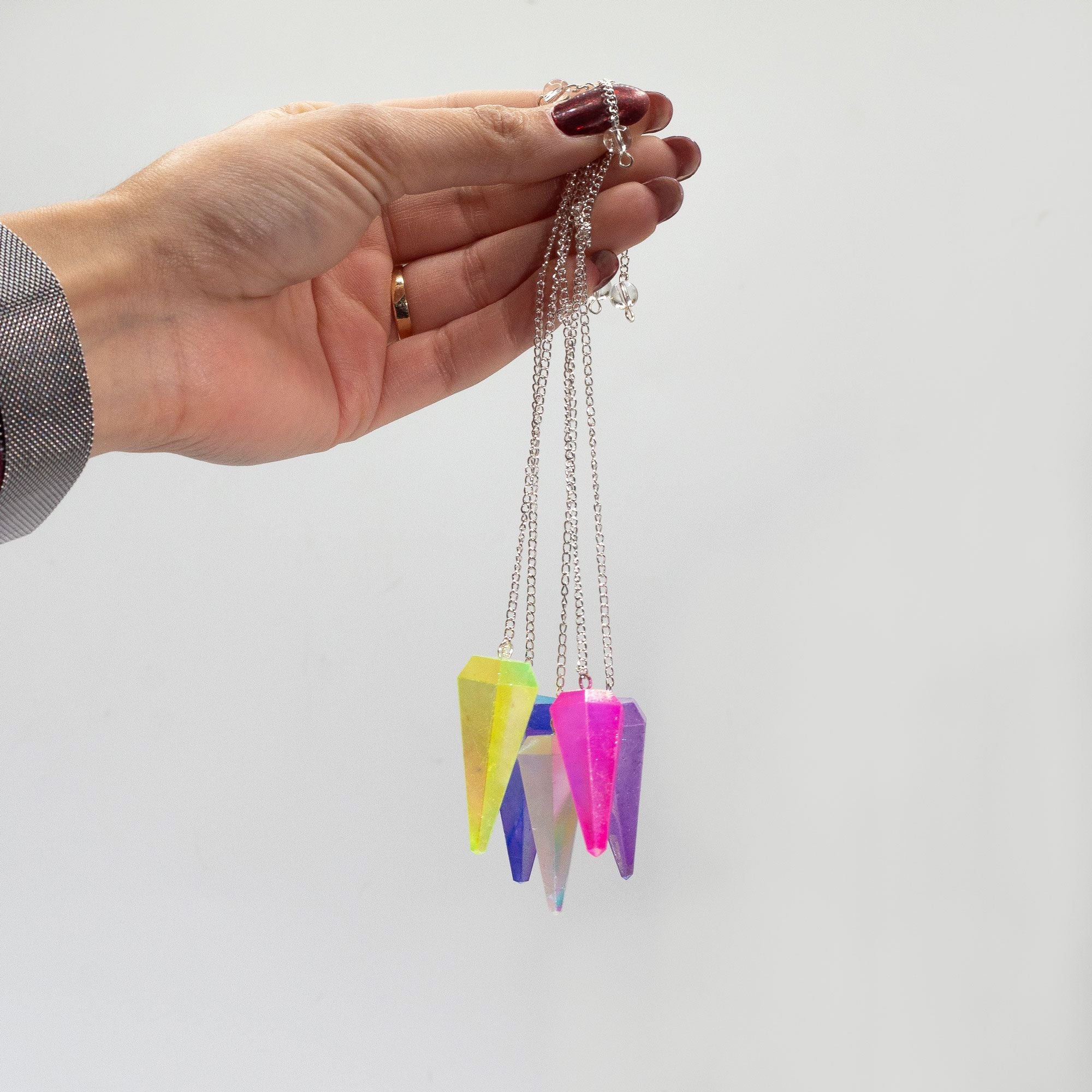 Six Sided Pendulum - Aurora Crystal Pink - 4cm 🇬🇧