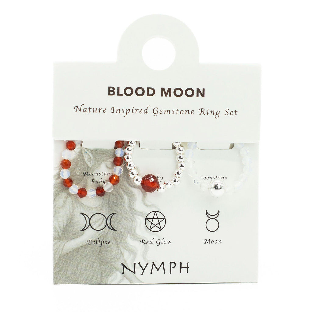 Nymph Spirit Gemstone Ring Set - Blood Moon 🇬🇧