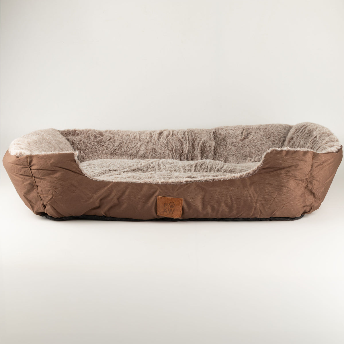 PAW Bed – Small Plush Teddy Brown – 60 × 45 × 17cm 🇬🇧