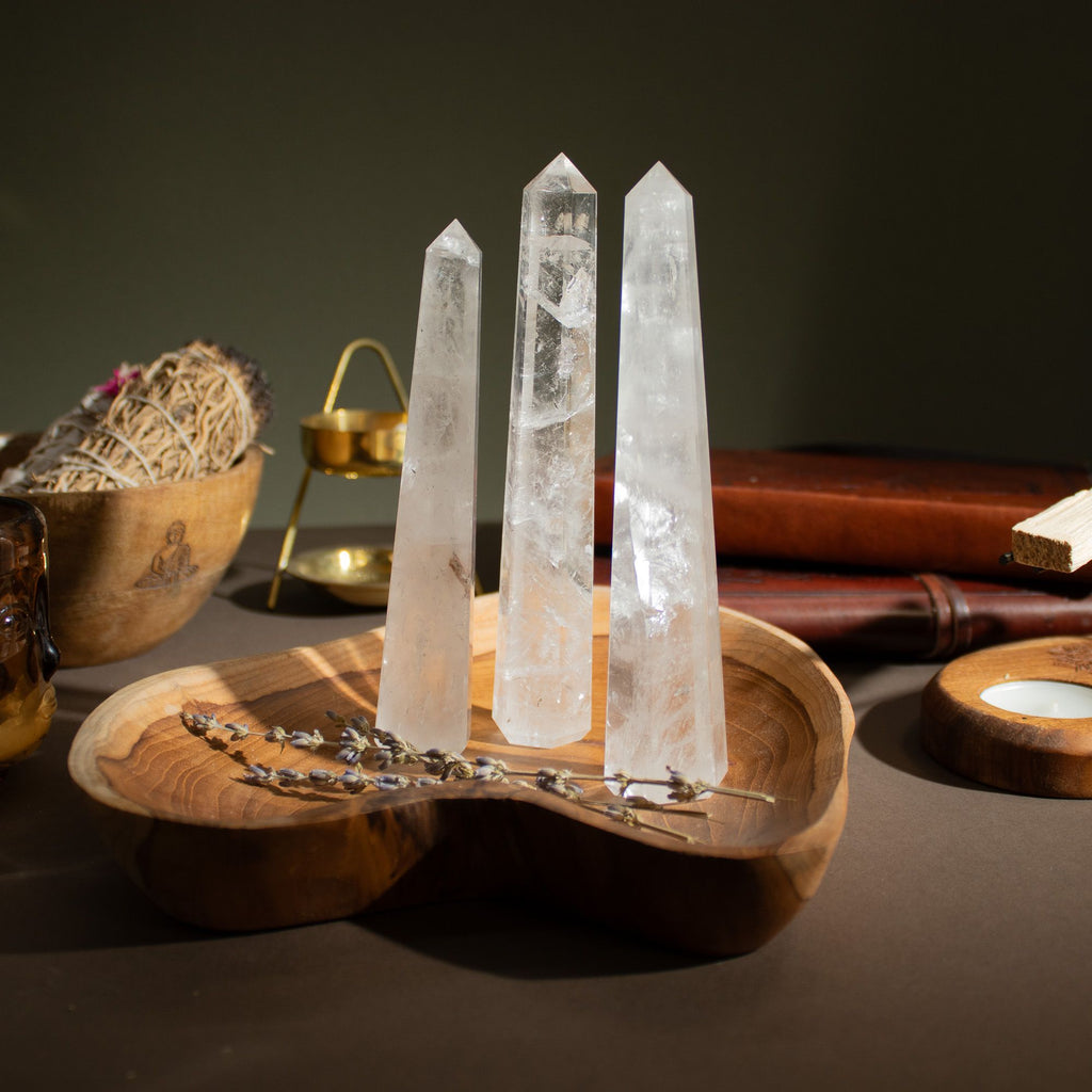 Gemstone Six Face Obelisk Poins approx 17cm - Rock Crystal 🇬🇧