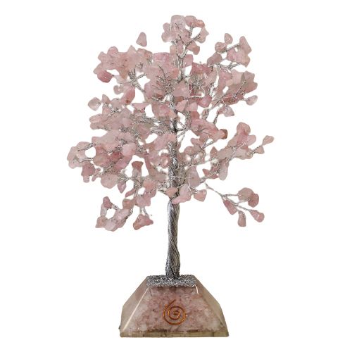 Gemstone Tree with Organite Base - 320 Stone - Rose Quartz 🇬🇧