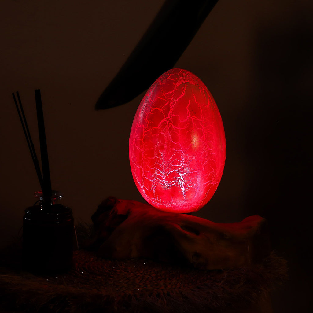 DriftGlow Lamp Crackle Fire Egg Shade - Orange 🇬🇧